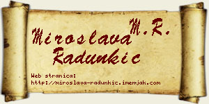 Miroslava Radunkić vizit kartica